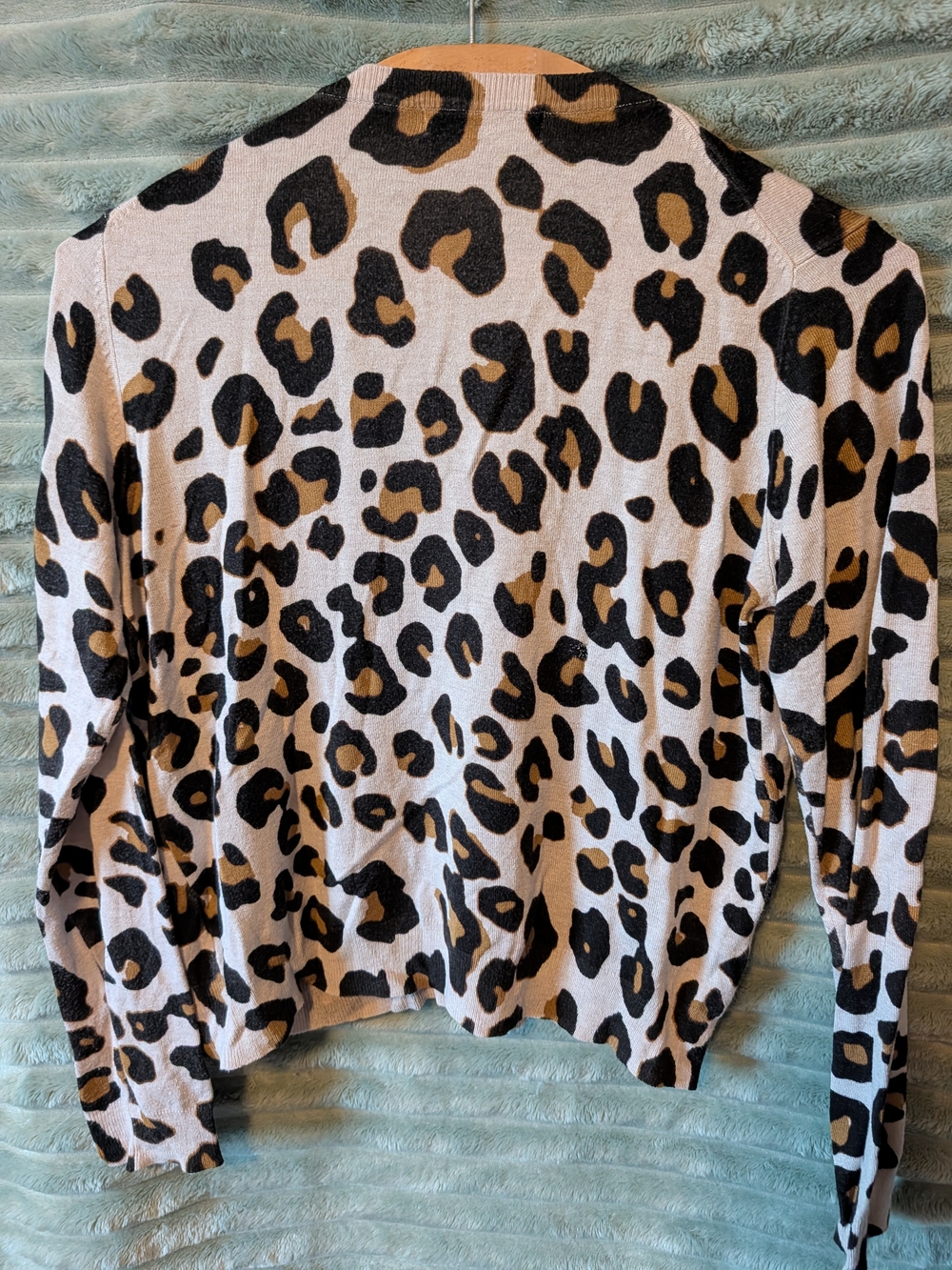 Leopard-Print Button Cardigan - Beige/Black/Brown - Picture 2 of 6